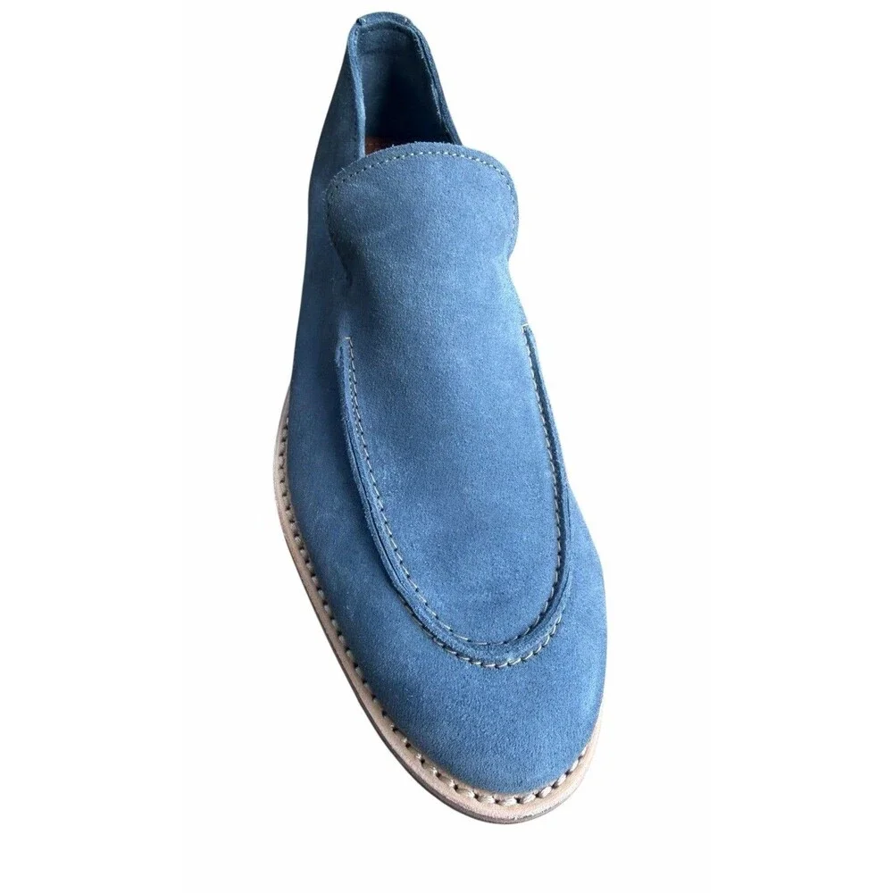 NEW Allen Edmonds Denali Blue Suede Venetian Loafers Slip On Dress Casual Shoe 8